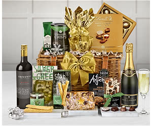 Festive Surprise Hamper With Champagne & Red Wine