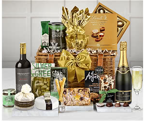 Christmas Surprise Hamper With Champagne & Red Wine