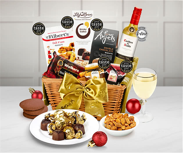 Festive Cheer Hamper With White Wine