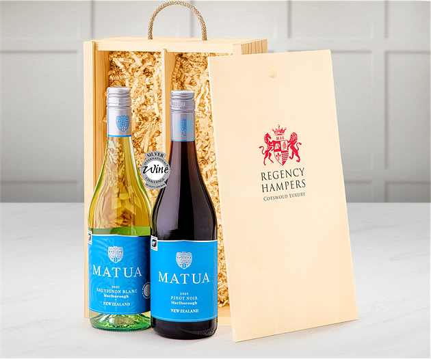 New Zealand Wine Duo Gift Box With Red & White Wine