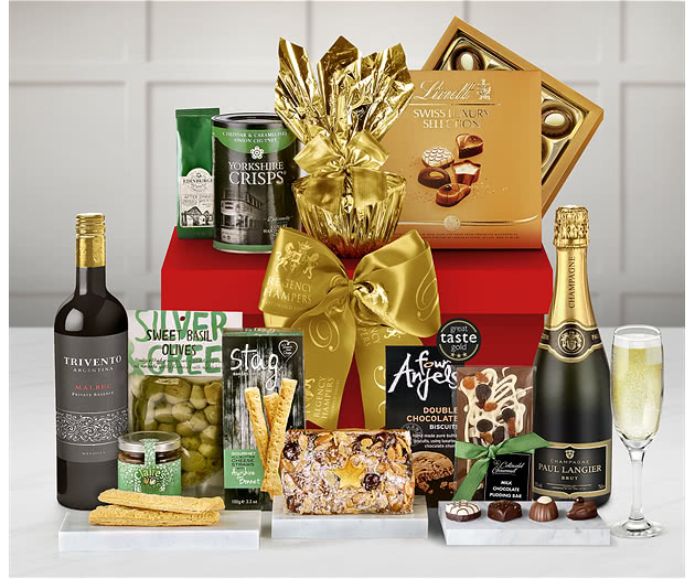 Festive Surprise Gift Box With Champagne & Red Wine