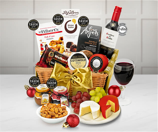 Silent Night Hamper With Red Wine