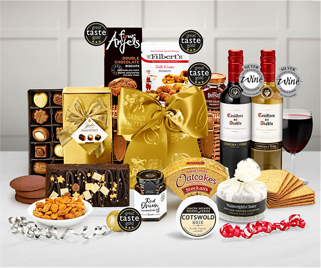 Christmas Eve Hamper With Red & White Wine