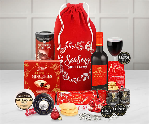 Festive Fanfare Hamper With Red Wine