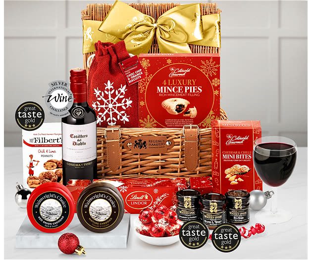 Winter Favourites Hamper With Red Wine