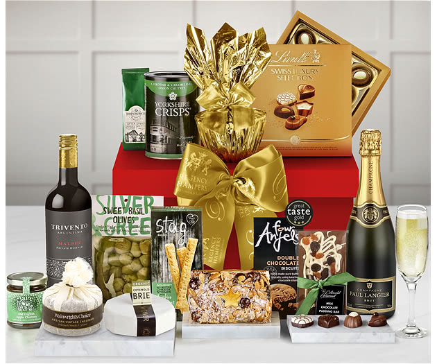 Christmas Surprise Gift Box With Champagne & Red Wine